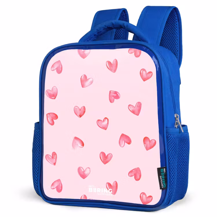 Kinderrugzak - Blauw - Roze hartjes — 9