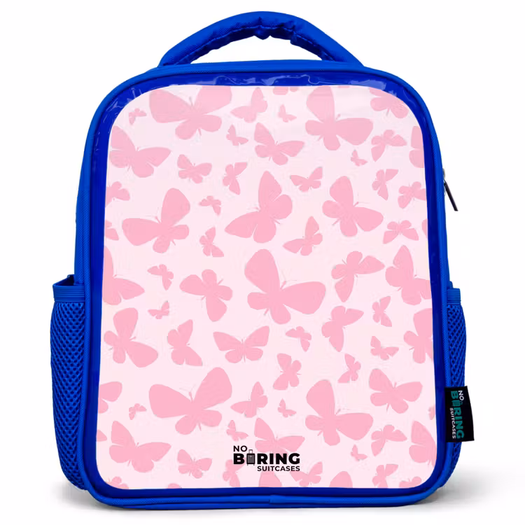 Kinderrugzak - Blauw - Roze vlinders — 1