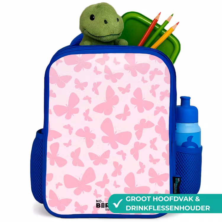 Kinderrugzak - Blauw - Roze vlinders — 5