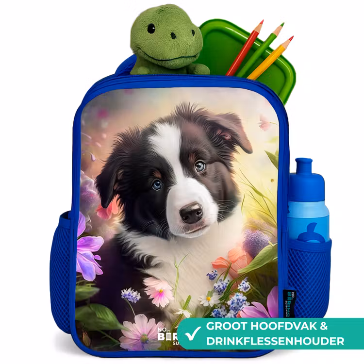 Kinderrugzak - Blauw - Hond met blauwe ogen in een veld — 5