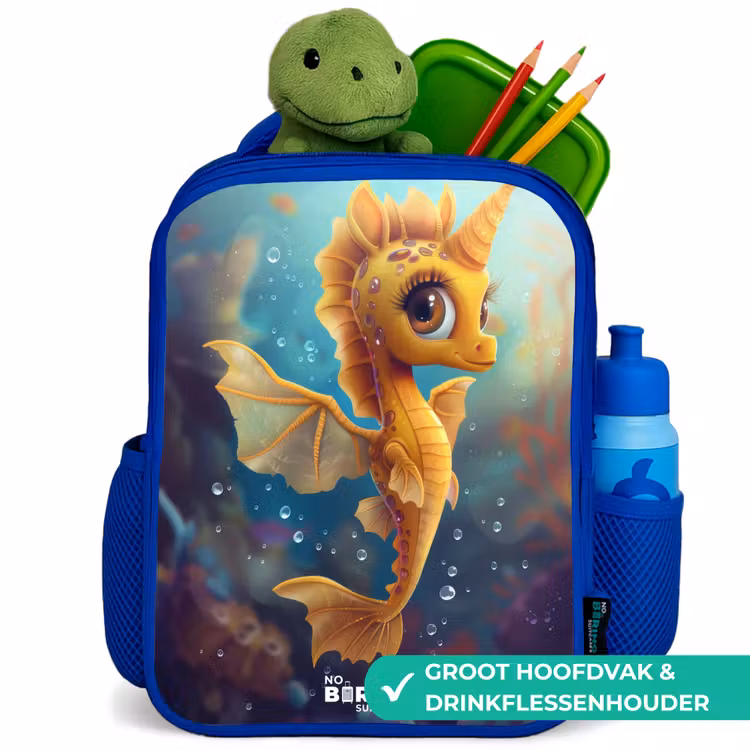 Kinderrugzak - Blauw - Oranje zeepaardje in het water — 5