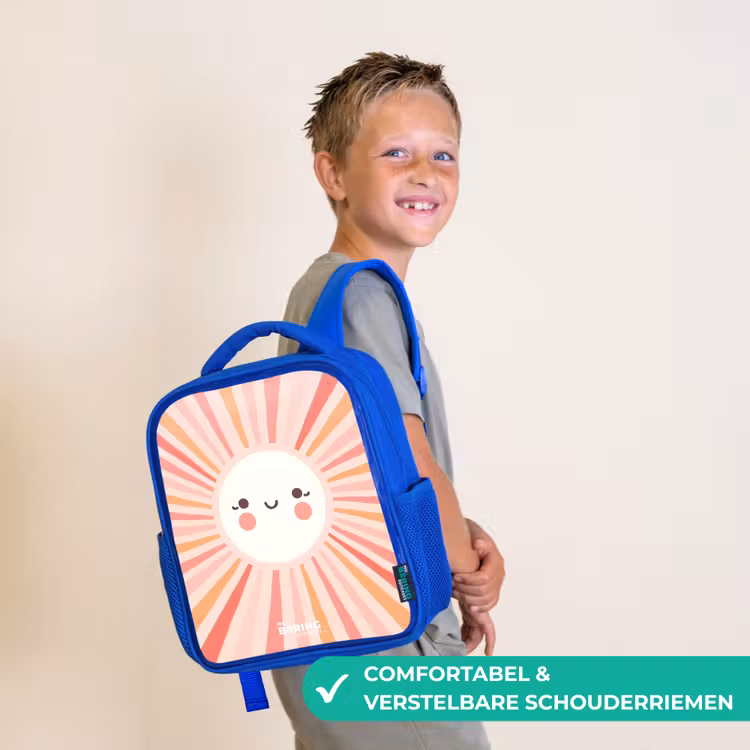 Kinderrugzak - Blauw - Ronde zon met gezicht — 4