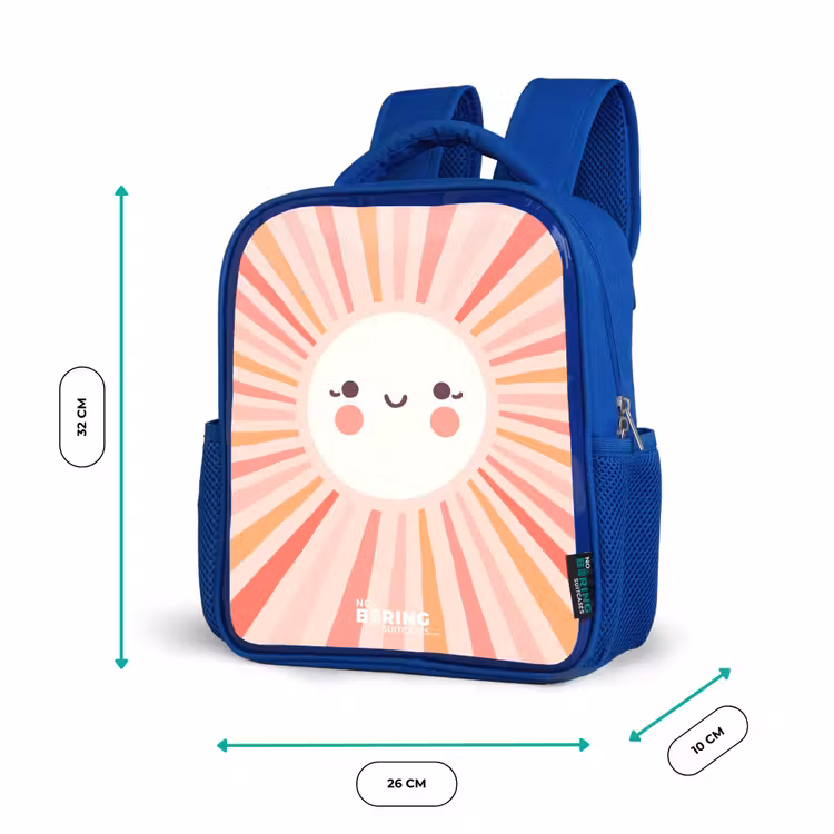 Kinderrugzak - Blauw - Ronde zon met gezicht — 6