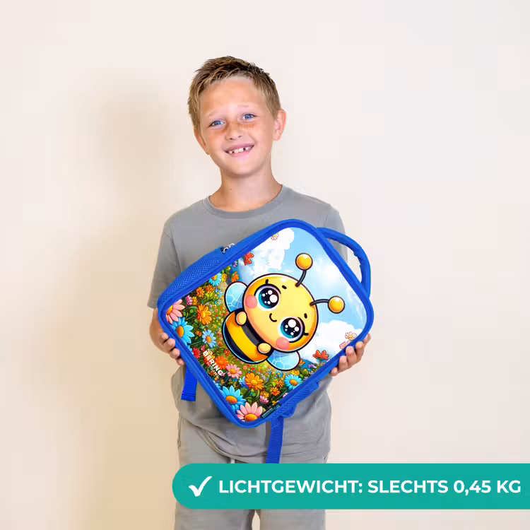 Kinderrugzak - Blauw - Schattige bij tussen de bloemen — 2