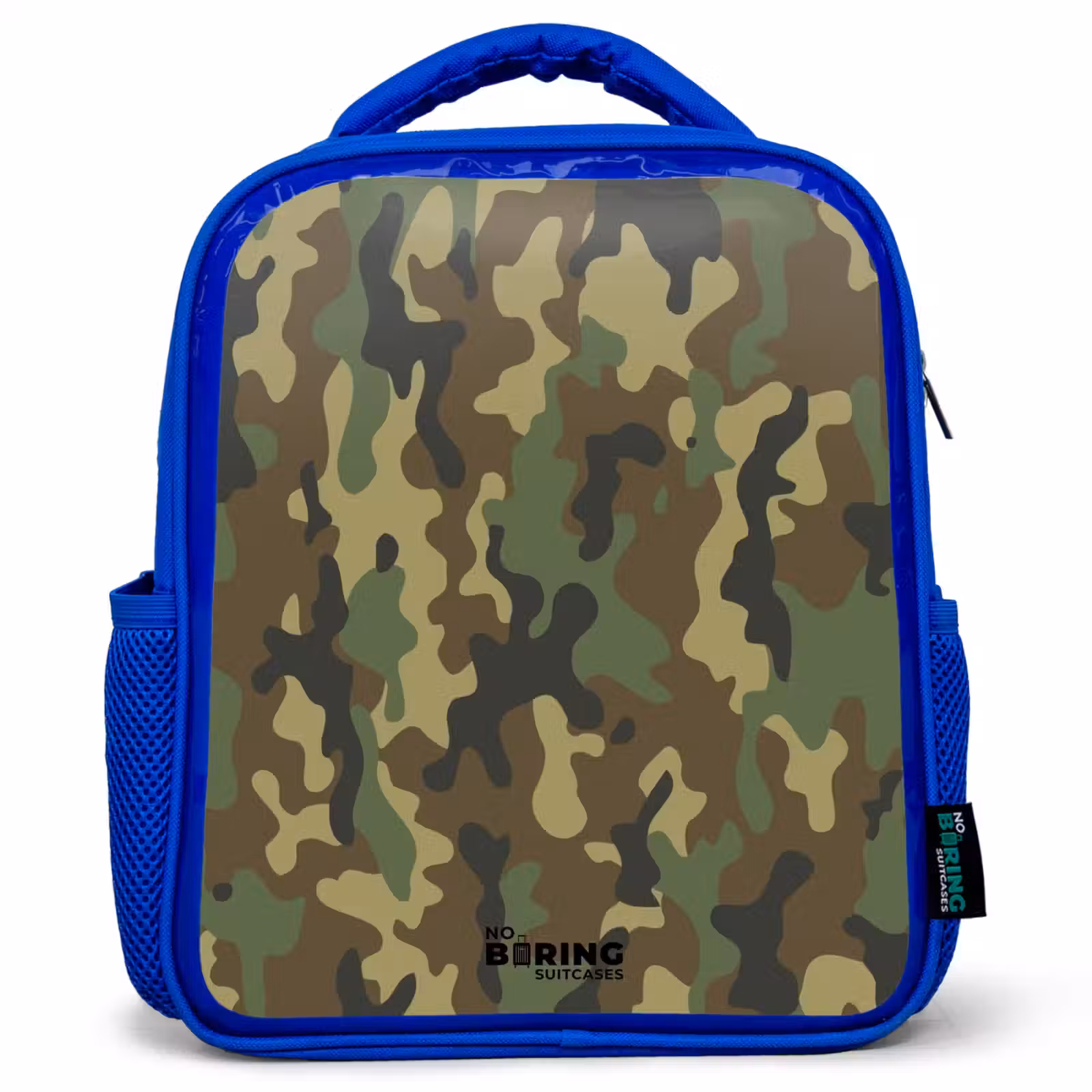 Kinderrugzak - Blauw - Groene camouflage met zandkleur — 1