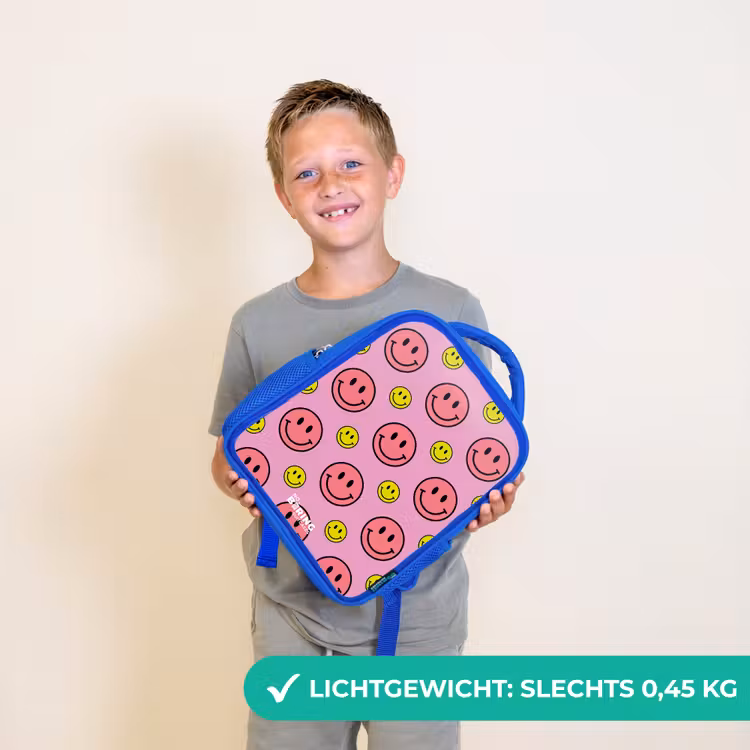 Kinderrugzak - Blauw - All smiles roze β 2