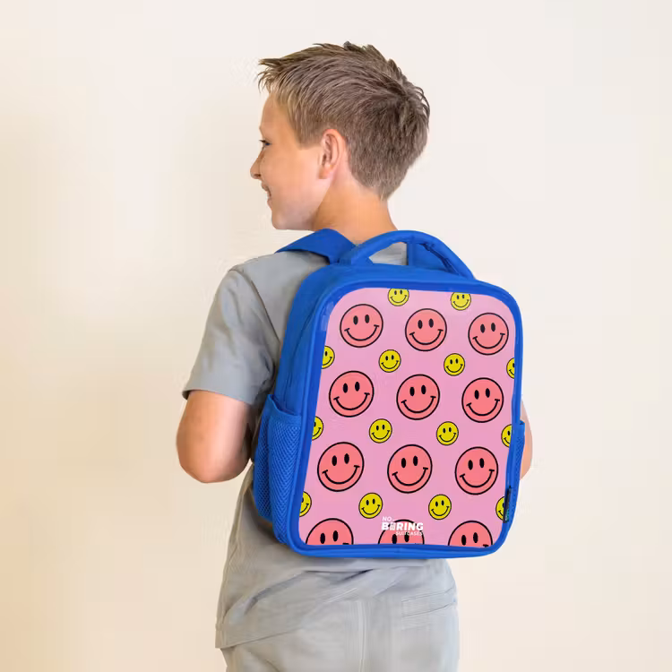 Kinderrugzak - Blauw - All smiles roze β 3