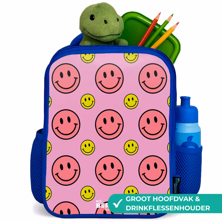 Kinderrugzak - Blauw - All smiles roze β 5