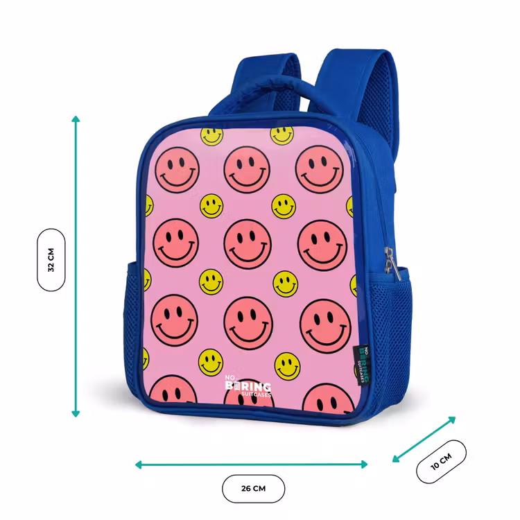 Kinderrugzak - Blauw - All smiles roze β 6
