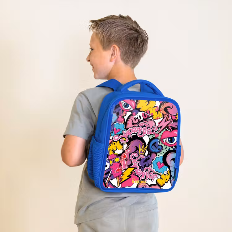 Kinderrugzak - Blauw - Girly graffiti — 3