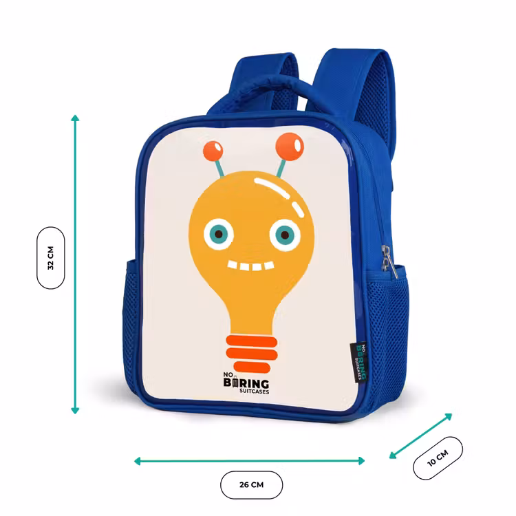 Kinderrugzak - Blauw - Gloeilamp robot met grote ogen — 6