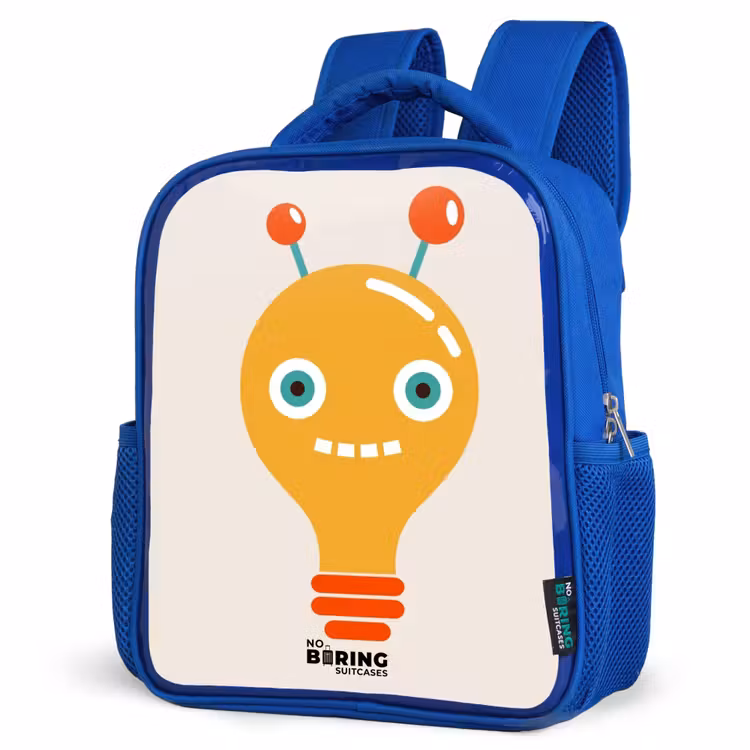 Kinderrugzak - Blauw - Gloeilamp robot met grote ogen — 9
