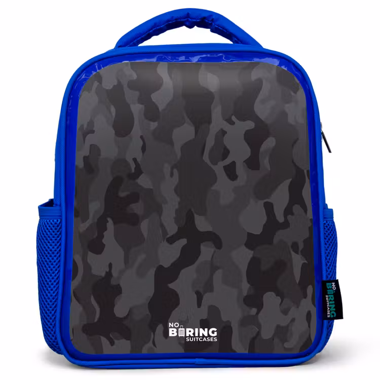 Kinderrugzak - Blauw - Groene camouflage print — 1