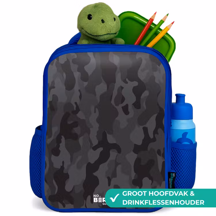 Kinderrugzak - Blauw - Groene camouflage print — 5