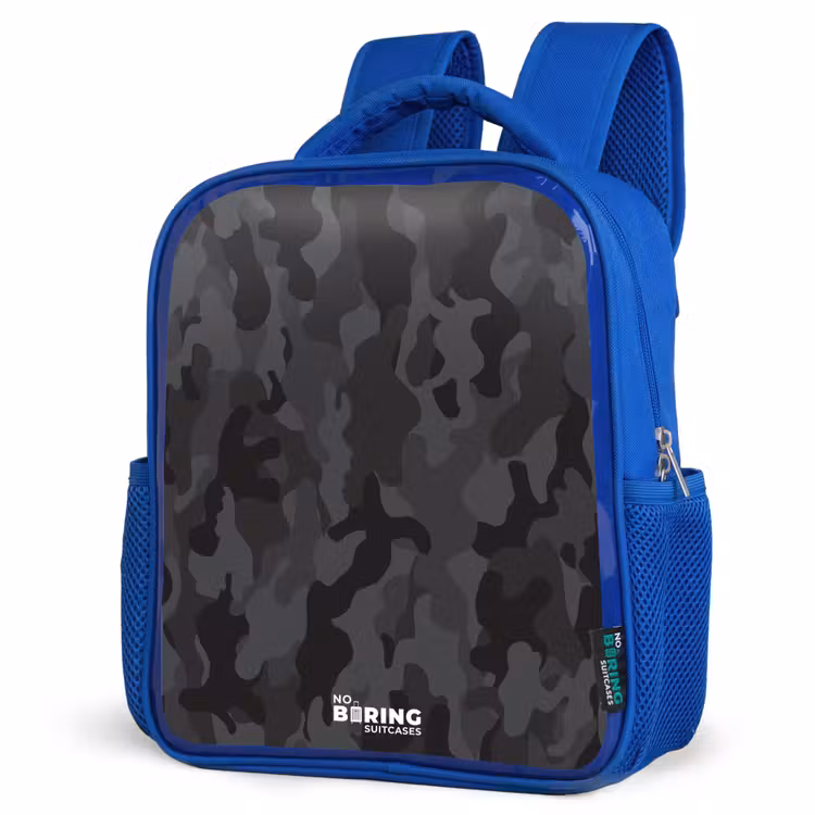 Kinderrugzak - Blauw - Groene camouflage print — 9