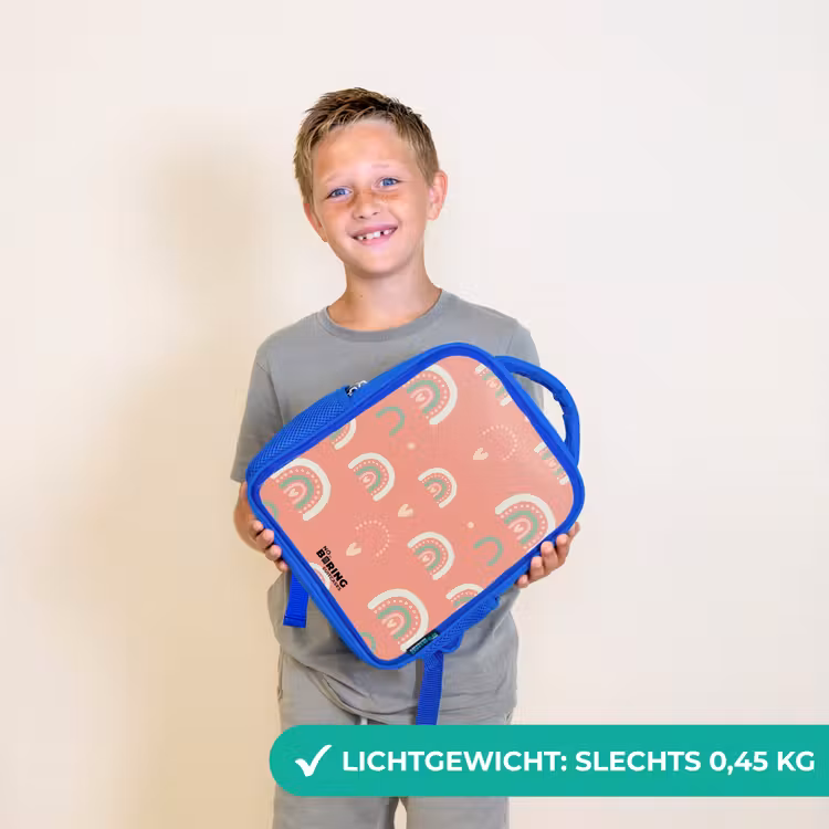 Kinderrugzak - Blauw - Koraal kleurenbogen — 2