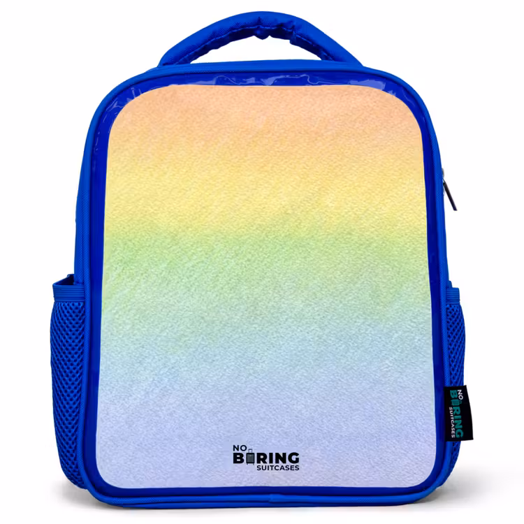 Kinderrugzak - Blauw - Pastel regenboog van krijt — 1