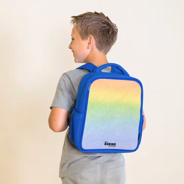 Kinderrugzak - Blauw - Pastel regenboog van krijt — 3