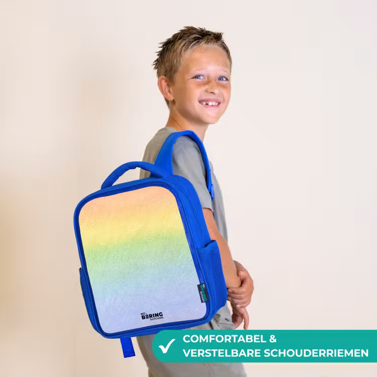 Kinderrugzak - Blauw - Pastel regenboog van krijt — 4