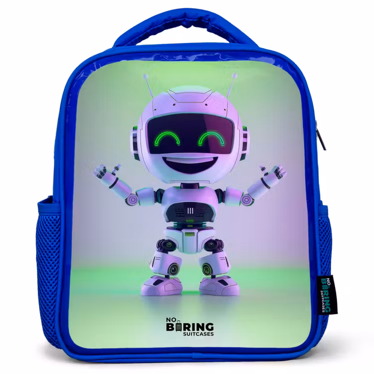 Kinderrugzak - Blauw - Robot met paars en groen licht — 1