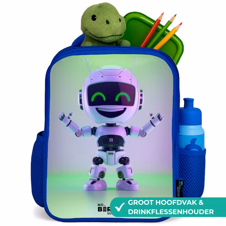 Kinderrugzak - Blauw - Robot met paars en groen licht — 5