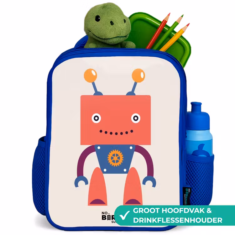 Kinderrugzak - Blauw - Rode robot met vierkant hoofd — 5