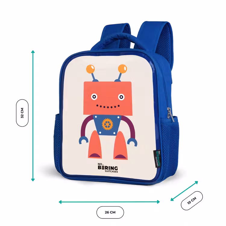 Kinderrugzak - Blauw - Rode robot met vierkant hoofd — 6