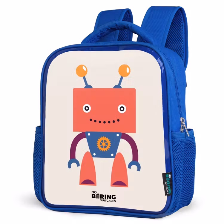 Kinderrugzak - Blauw - Rode robot met vierkant hoofd — 9