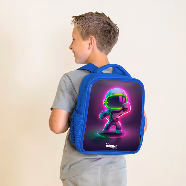 Kinderrugzak - Blauw - Space karate neon — 3