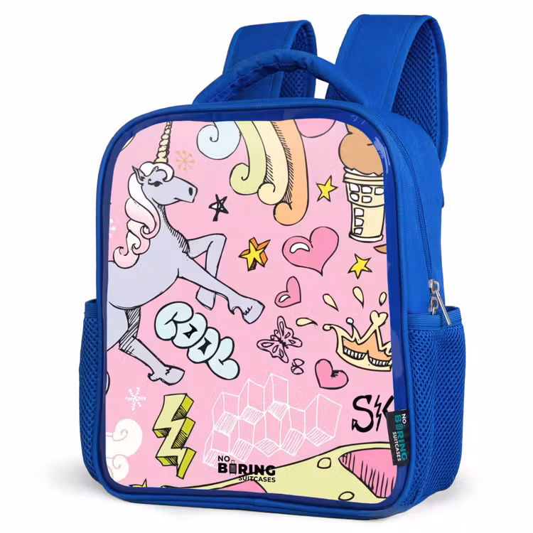Kinderrugzak - Blauw - Unicorn doodles β 9