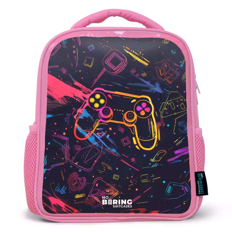 Kinderrugzak - Roze - Gamerwereld in neonstijl — 1
