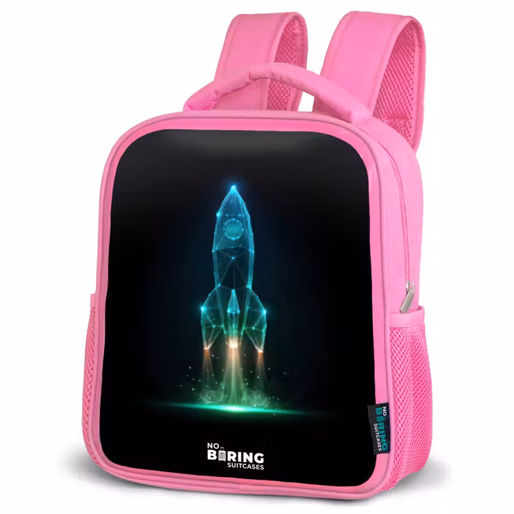 Kinderrugzak - Roze - Lancerende raket in neonstijl — 6