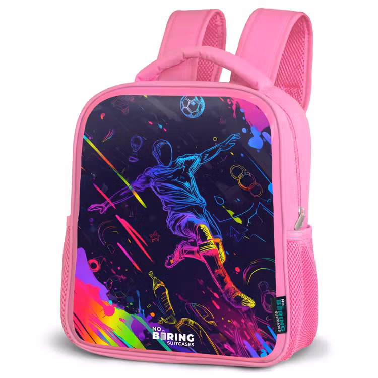 Kinderrugzak - Roze - Neon actievolle voetbalspeler — 6