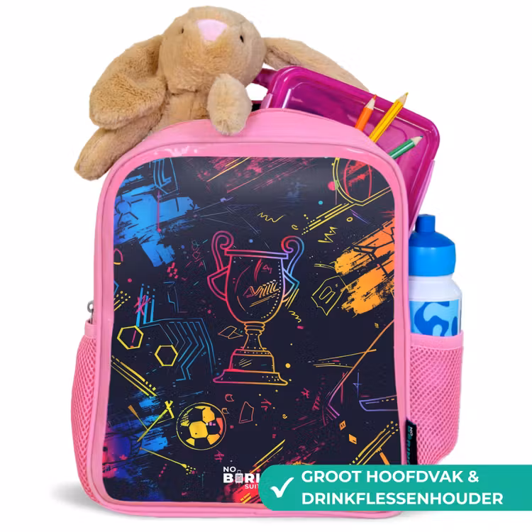 Kinderrugzak - Roze - Neon sporttrofee design — 2