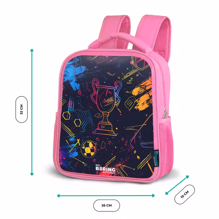Kinderrugzak - Roze - Neon sporttrofee design — 3