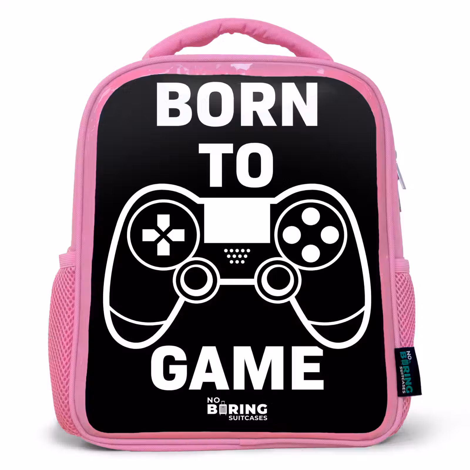 Kinderrugzak - Roze - Qoute met controller in zwart wit — 1