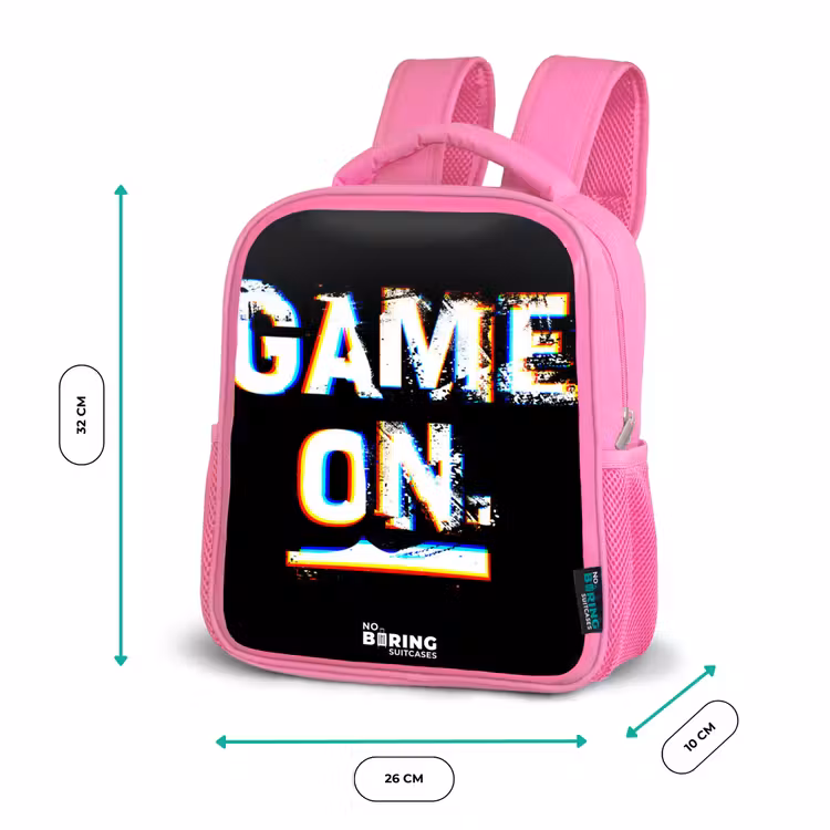 Kinderrugzak - Roze - Game on in zwart wit — 3
