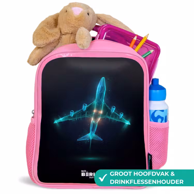 Kinderrugzak - Roze - Lichtgevend vliegtuig — 2