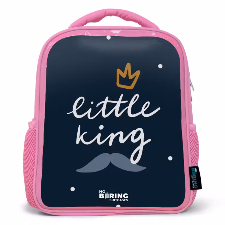 Kinderrugzak - Roze - Little king met stippen — 1