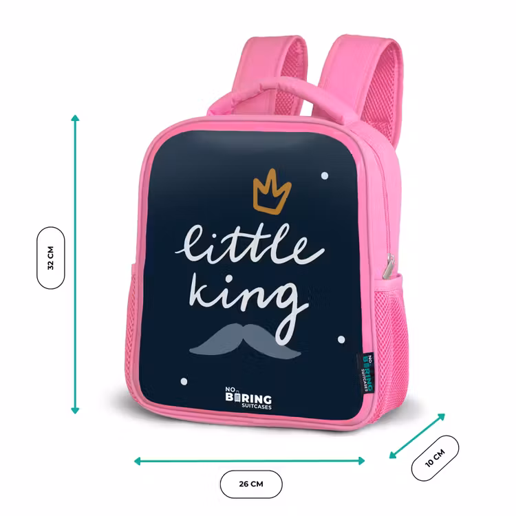 Kinderrugzak - Roze - Little king met stippen — 3