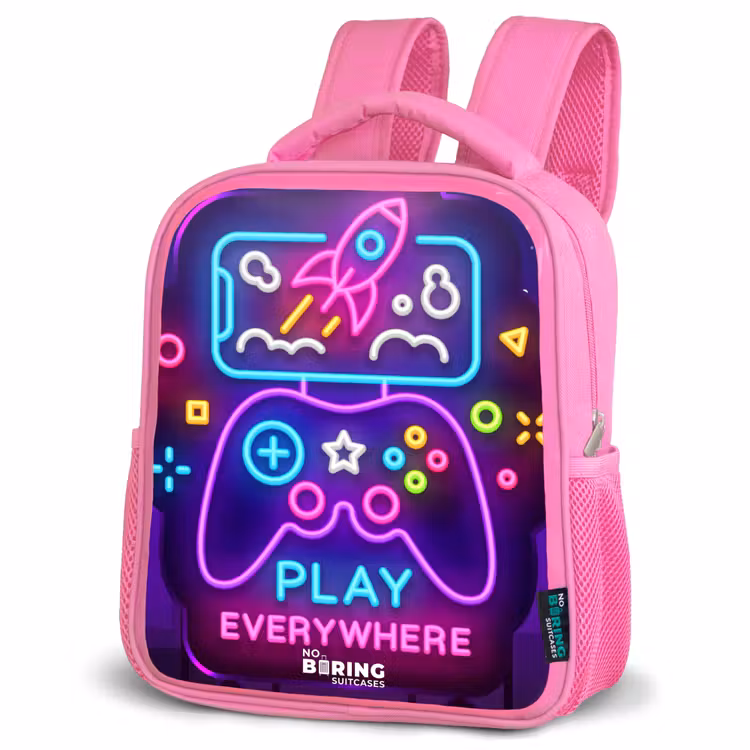 Kinderrugzak - Roze - Neonillustratie met een controller — 6