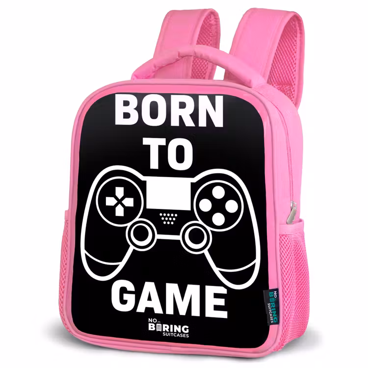 Kinderrugzak - Roze - Qoute met controller in zwart wit — 6