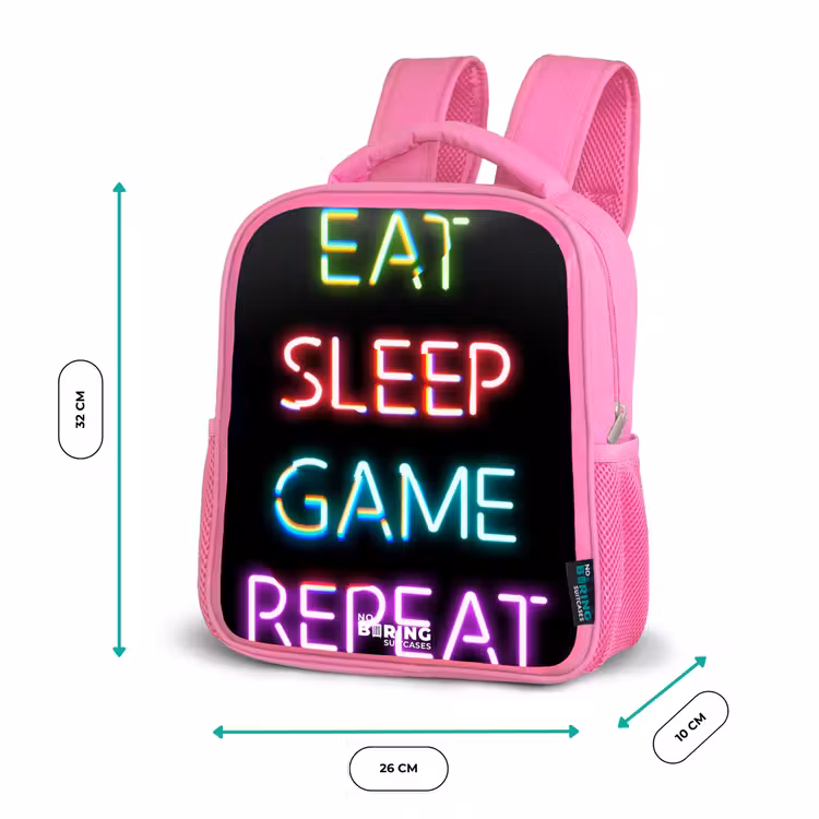 Kinderrugzak - Roze - Qoute met neon lichten — 3