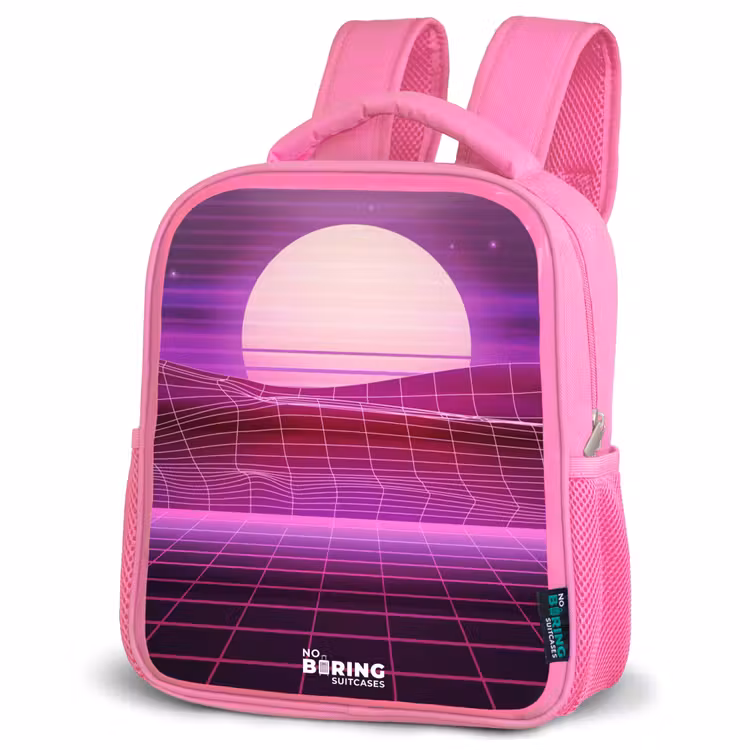 Kinderrugzak - Roze - Rasterlandschap met zon — 6