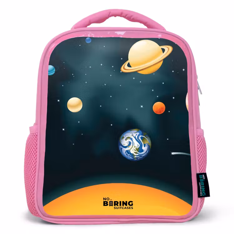 Kinderrugzak - Roze - Ruimte met planeten — 1