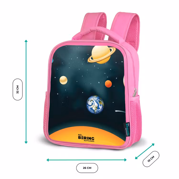 Kinderrugzak - Roze - Ruimte met planeten — 3