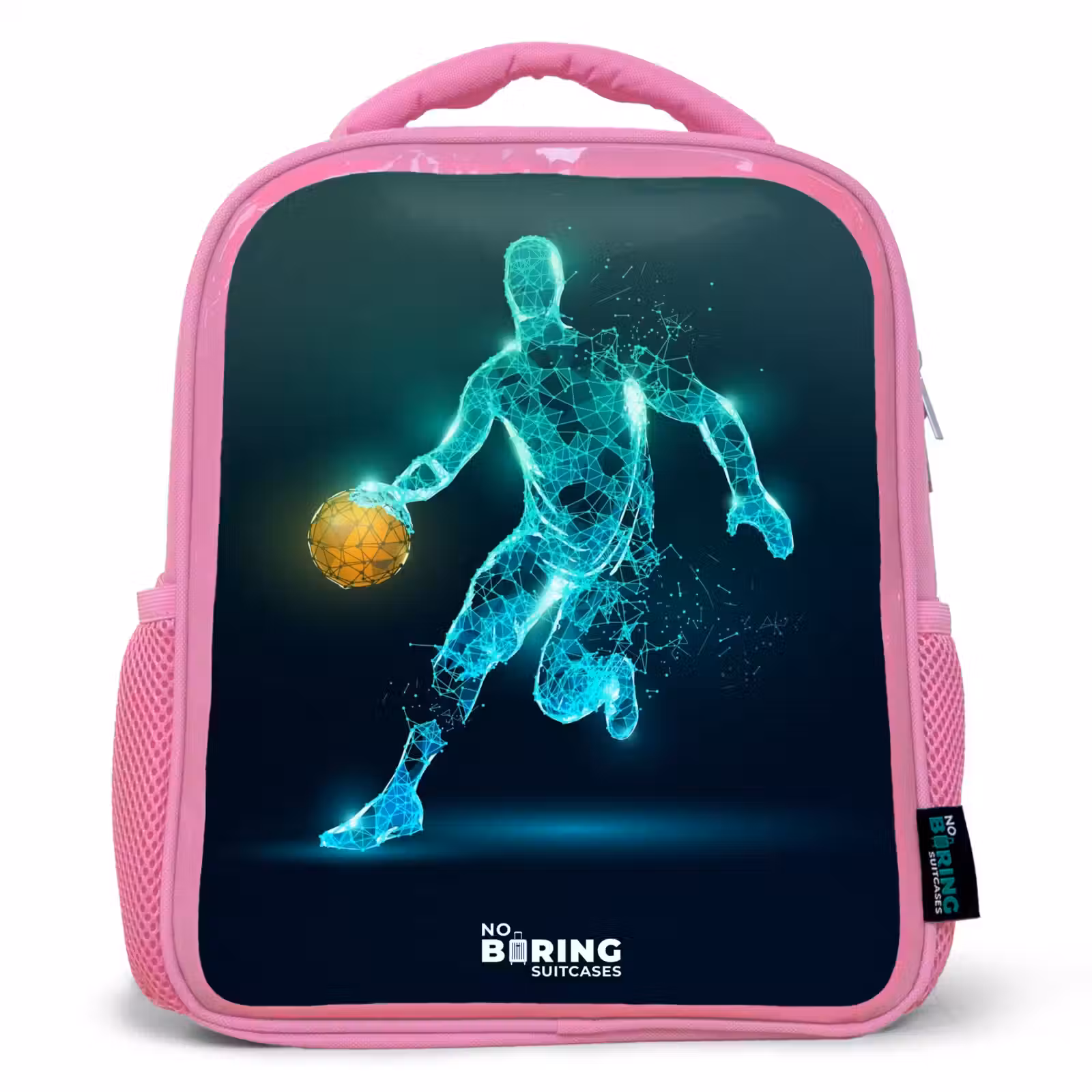 Kinderrugzak - Roze - Basketbalspeler in neon dribbelactie — 1