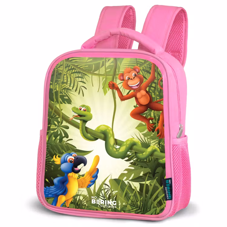 Kinderrugzak - Roze - Dieren in de jungle — 6