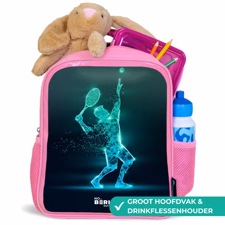 Kinderrugzak - Roze - Digitale tennisspeler in futuristische stijl — 2