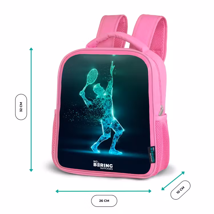 Kinderrugzak - Roze - Digitale tennisspeler in futuristische stijl — 3